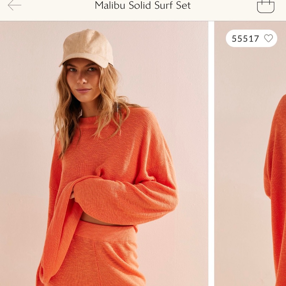 Free People Malibu Solid Set in red